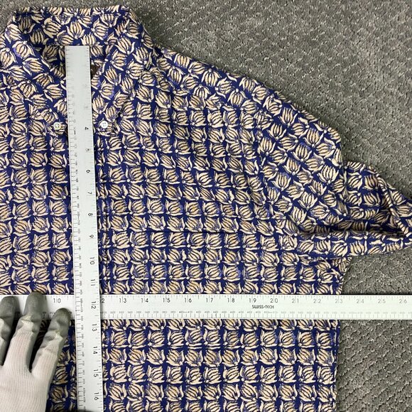 J. McLaughlin Button Down Shirt Mens Large All Over Print Floral banana Tropical - Picture 8 of 14